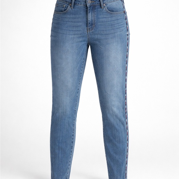 Tommy Hilfiger Denim - Tommy Hilfiger Light Blue Cropped Jeans with Side Logo Stripe